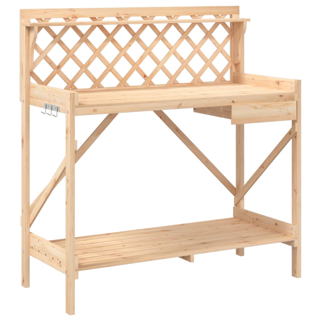 Trellises Potting Bench With Trellis Solid Wood Fir