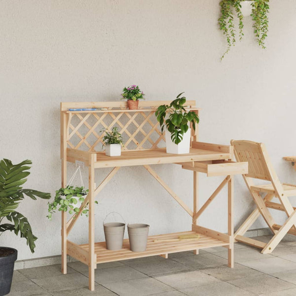 Trellises Potting Bench With Trellis Solid Wood Fir