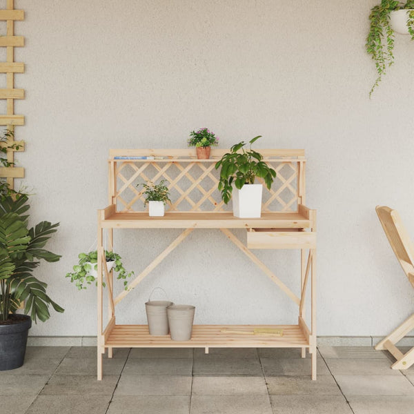 Trellises Potting Bench With Trellis Solid Wood Fir