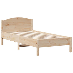 Headboards & Footboards Bed Frame With Headboard 90X190 Cm Solid Wood Pine