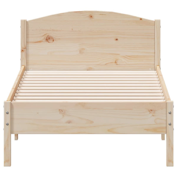 Headboards & Footboards Bed Frame With Headboard 90X190 Cm Solid Wood Pine