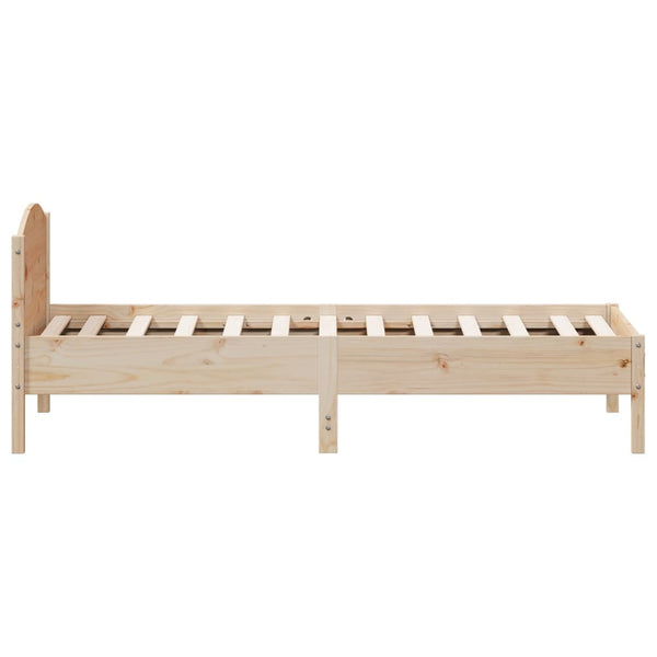 Headboards & Footboards Bed Frame With Headboard 90X190 Cm Solid Wood Pine