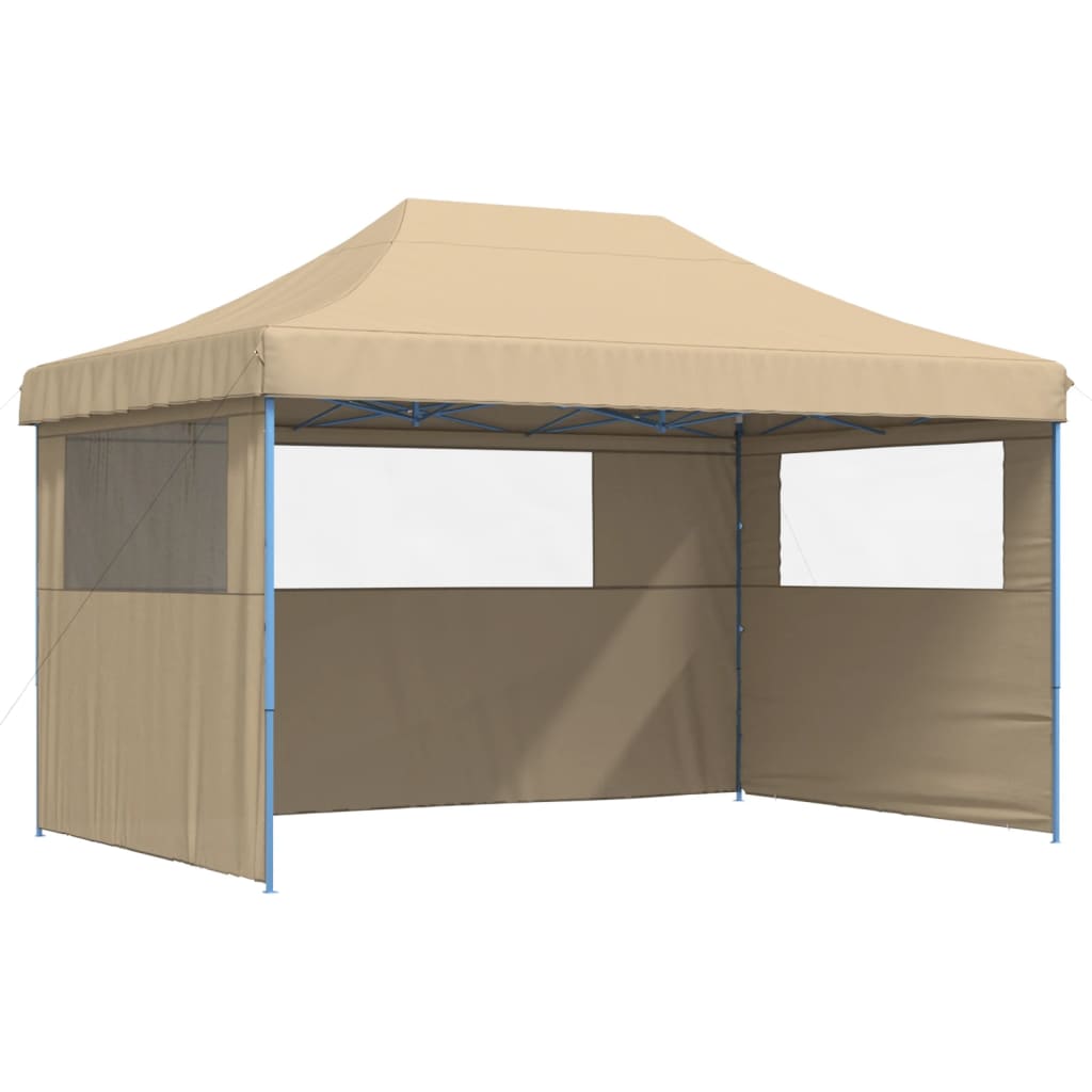 Marquees Foldable Party Tent Pop Up With 3 Sidewalls Beige