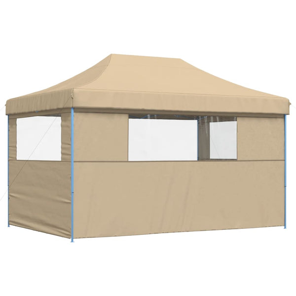 Marquees Foldable Party Tent Pop Up With 3 Sidewalls Beige