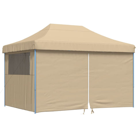 Awning & Canopy Parts Foldable Party Tent Pop Up With 4 Sidewalls Beige