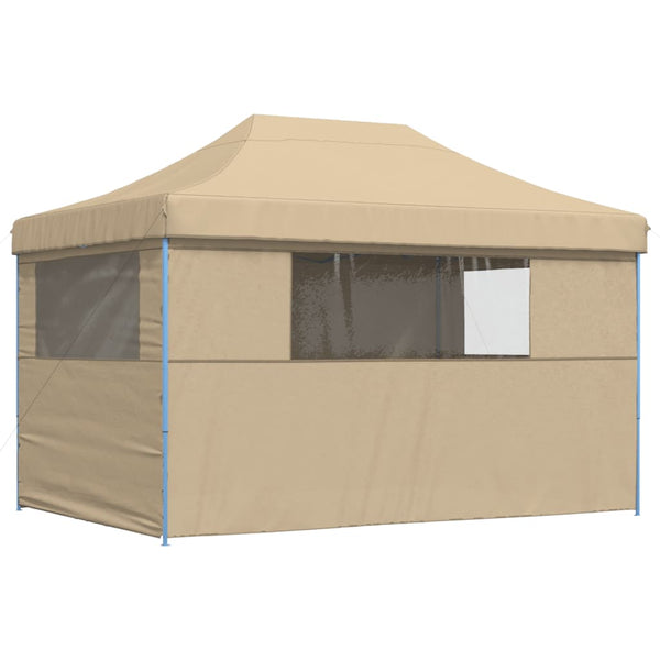 Awning & Canopy Parts Foldable Party Tent Pop Up With 4 Sidewalls Beige