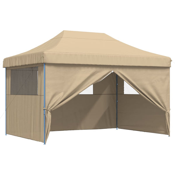 Awning & Canopy Parts Foldable Party Tent Pop Up With 4 Sidewalls Beige