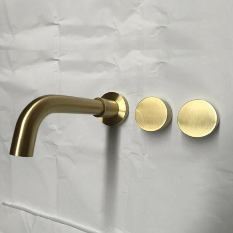 2021 New Burnished Gold Brushed Brass Mixer Watermark Wels Round Taps Wall Faucet Basin