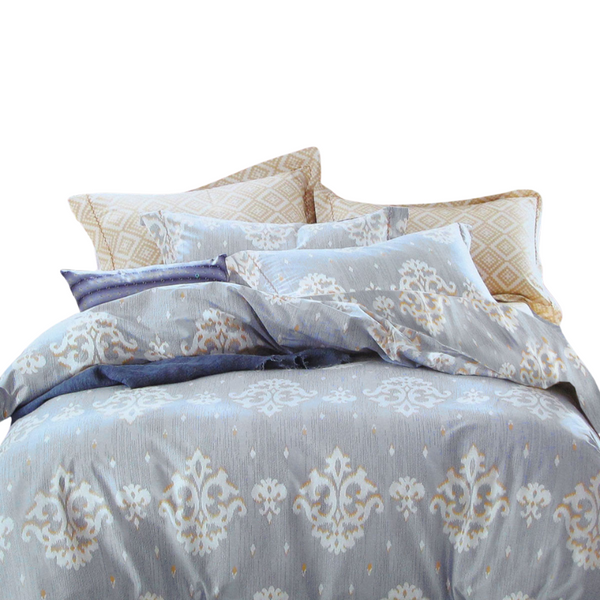 Quilt Covers 250Tc Royal Damask Cotton Quilt Cover Set Queen