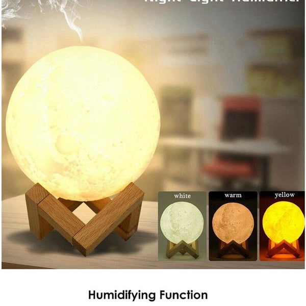 Humidifiers 3D Moon Light Humidifier Usb Rechargeable Household Diffuser Aromatherapy Table Lamp