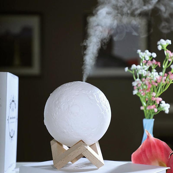 3D Moon Light Humidifier Usb Rechargeable Household Diffuser Aromatherapy Table Lamp