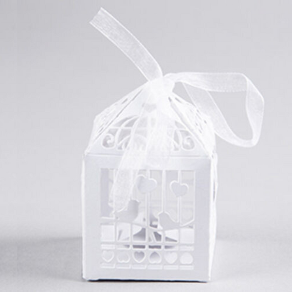 Gift Boxes 100 Piece Pack White Dove Bird Heart Wedding Bomboniere Favor Lolly Gift Card Box