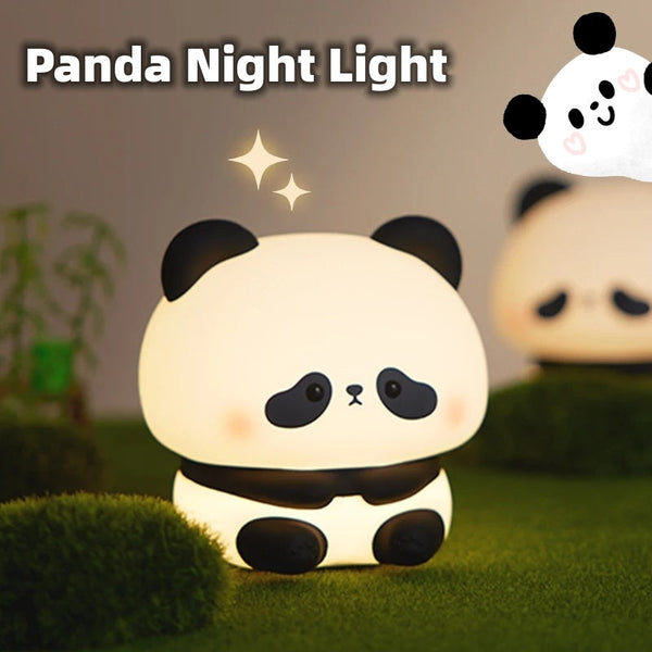 Night Lights Panda Led Night Light Silicone Usb Rechargeable Touch Lamp For Bedroom Decor