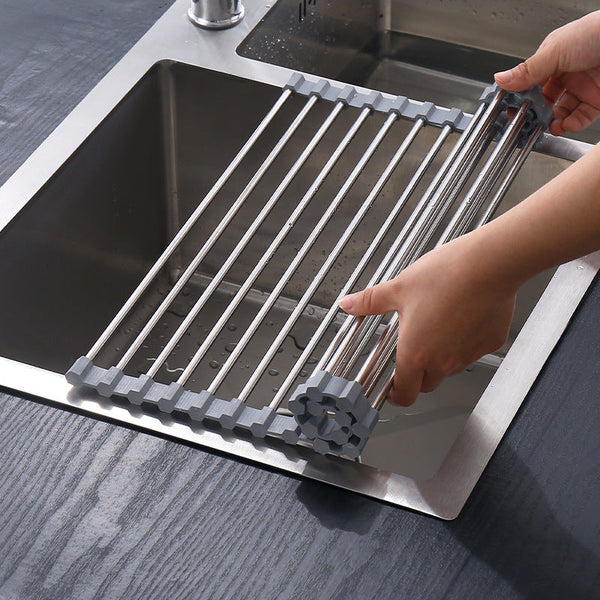 Sink Organisers Multifunctional Foldable Kitchen Sink Rack Dish Drainer Household Pot Mat