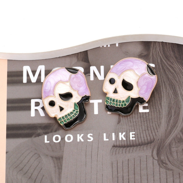 Earrings Alloy Drip Oil Skeleton Stud Fun And Cute Halloween