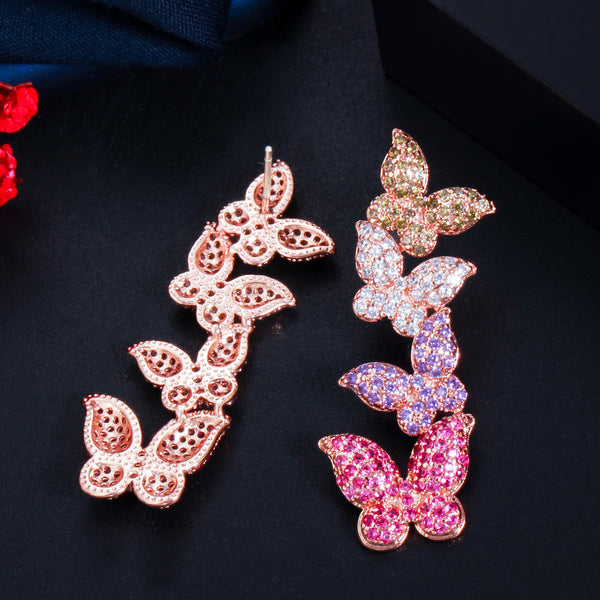 Earrings Butterfly Zircon Korean Style Versatile Jewelry