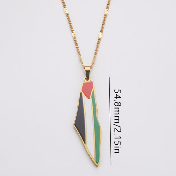 Necklaces & Pendants Titanium Steel Stainless Drip Glue Middle East Israel Palestine Map Pendant Necklace