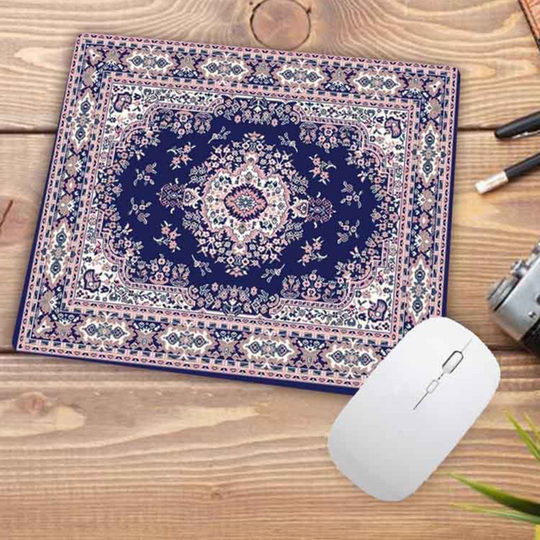 Desk Mats Mouse Pad Blue 22X18cm Persian Tribal Carpet Computer Office Desk Non Slip Mat