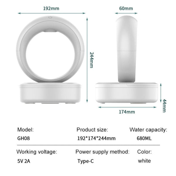 Humidifiers Anti Gravity Air Humidifier Mute Countercurrent Levitating Water Drops Fogger Electric