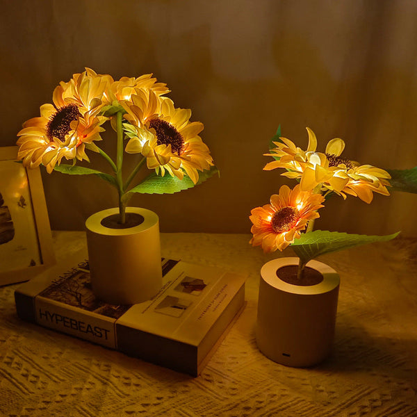 Lamps Rechargeable Sunflower Led Night Light Table Lamp Home Decor