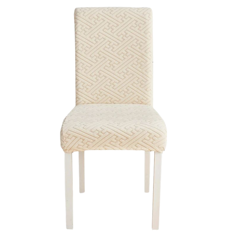 Slipcovers Chair Cover Beige Puzzle Design Anti Dirt Elastic Material For Dining Room Kitchen