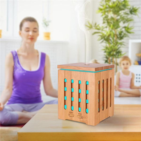 Night Lights Bamboo Essential Oil Aromatherapy Diffuser Led Night Light