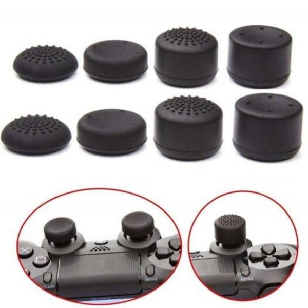 8Pcs Controller Joystick Thumb Stick Grip Cap Cover For Ps4 / Ps3 Xbox One Black