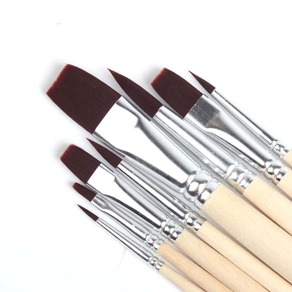 Artists Brushes 8Pcs Pebeo Watercolor Paint Brush Bristle Hair Painting Drawing Oil