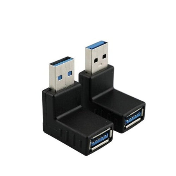 90 Degree Left Right Angled Usb 3.0 Male To Female Adapter Connector Black