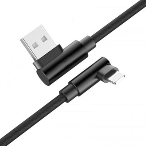 90 Degree Usb Cable 8 Pin Fast Charging L Type Cord Data Charger Black