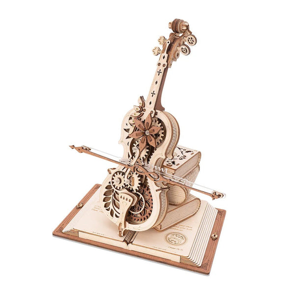 Puzzles Robotime Rokr Magic Cello Mechanical Music Box Moveable Stem Funny Creative Toys