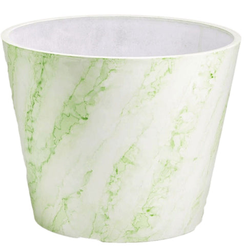 Baskets, Pots, Window Boxes Green & White Imitation Marble Pot 25Cm