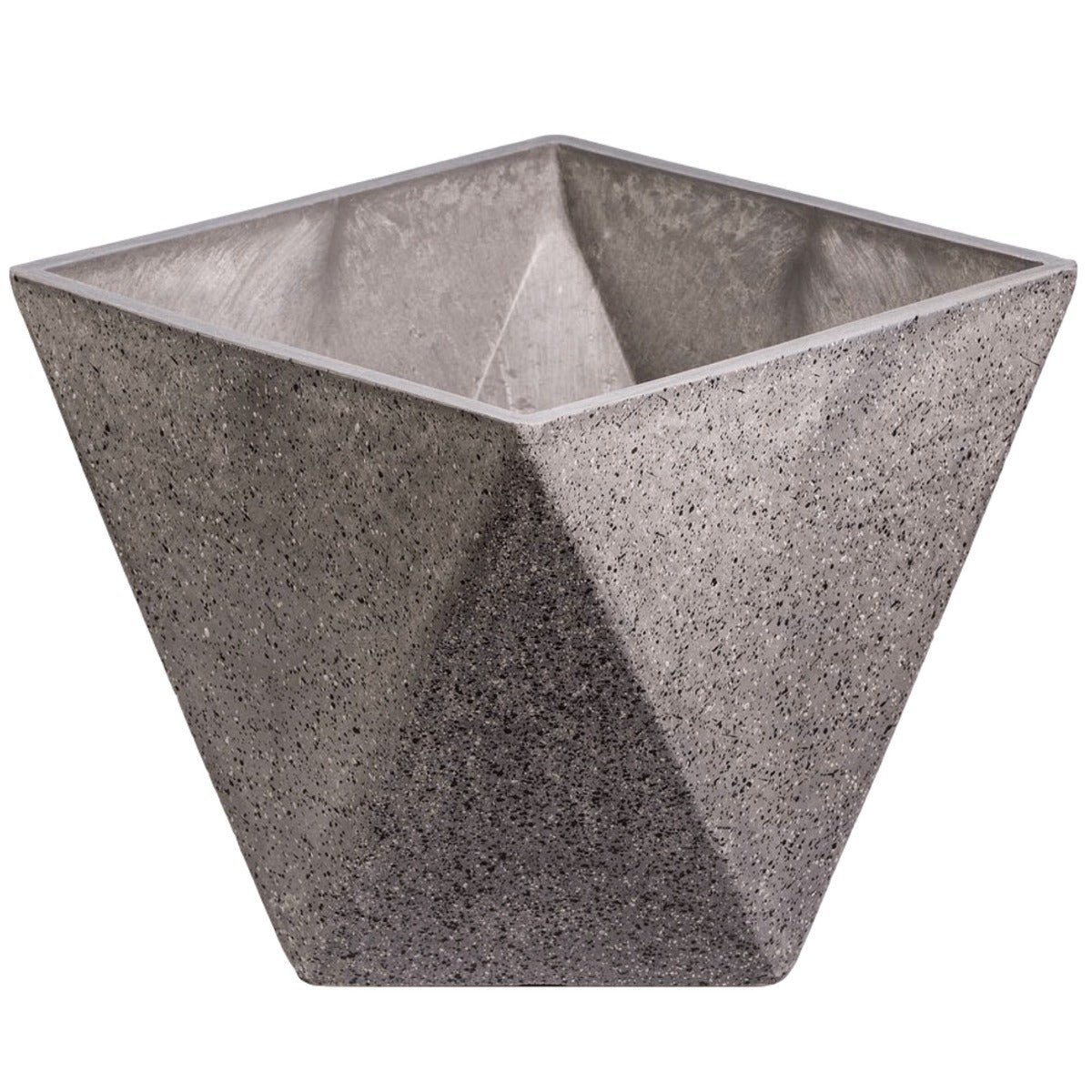 Baskets, Pots, Window Boxes Imitation Dark Stone Geometric Square Planter 30 Centimeter Durable Sustainable Recycled