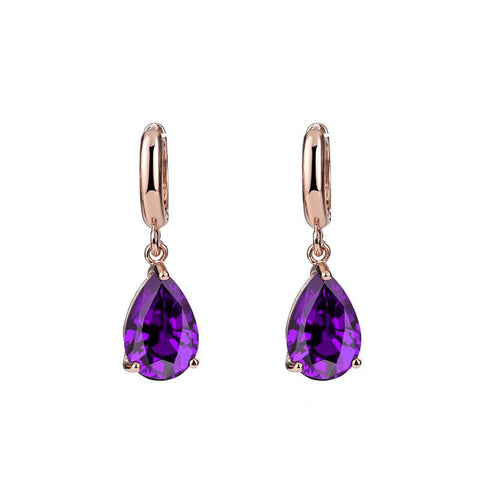 Earrings European And American Fashion Water Drop Shaped Jewelry Copper Design