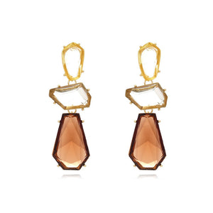 Earrings Retro Style Transparent Resin Irregular Geometric Women Jewelry