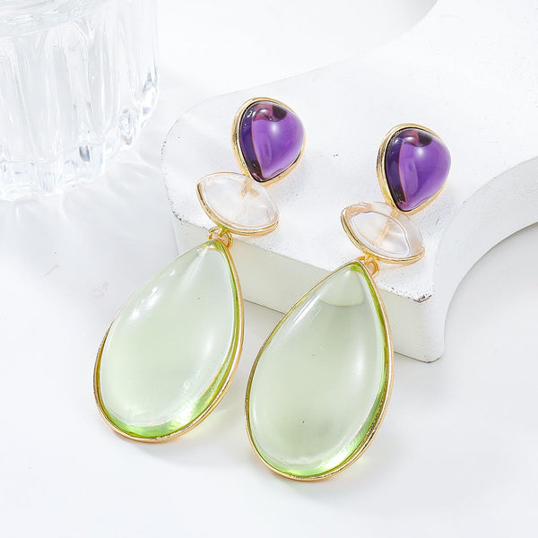 Earrings Women Trendy Party Drop Shaped Morandi Colour Jewelry