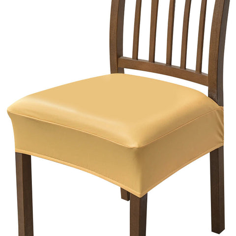 Slipcovers Chair Cover Yellow Pu Leather Seat Slipcover For Kitchen Hotel Banquet Dining Living Room