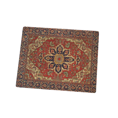 Desk Mats Mouse Pad Yellow Red 22X18cm Persian Tribal Carpet Non Slip Mat For Desk Use