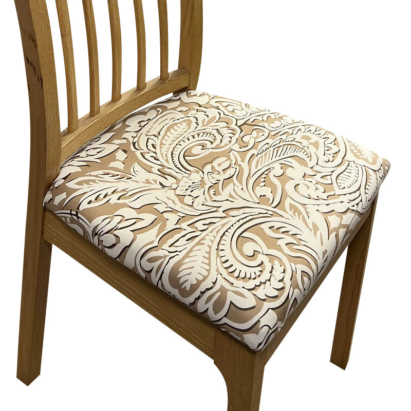 Slipcovers Chair Cover Beige Khaki Vine Leaf Print Stretch Seat For Home Dining Kitchen