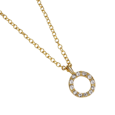 Necklaces & Pendants Paper Card Inlaid Diamond Hollow Circular Pendant With Collarbone Chain Necklace