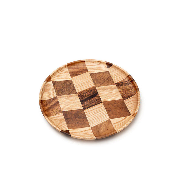 Plates Wooden Checkerboard Cake Board Serving