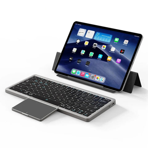 Keyboards & Keypads Bluetooth Keyboard Black Mini Foldable Wireless Keys With Touchpad For Computers