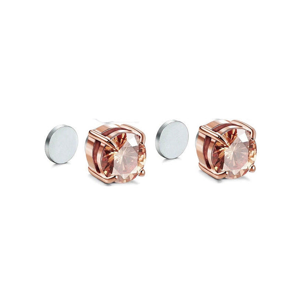 Earrings Magnetic Ear Clip For Men And Women Zircon Four Claw Single