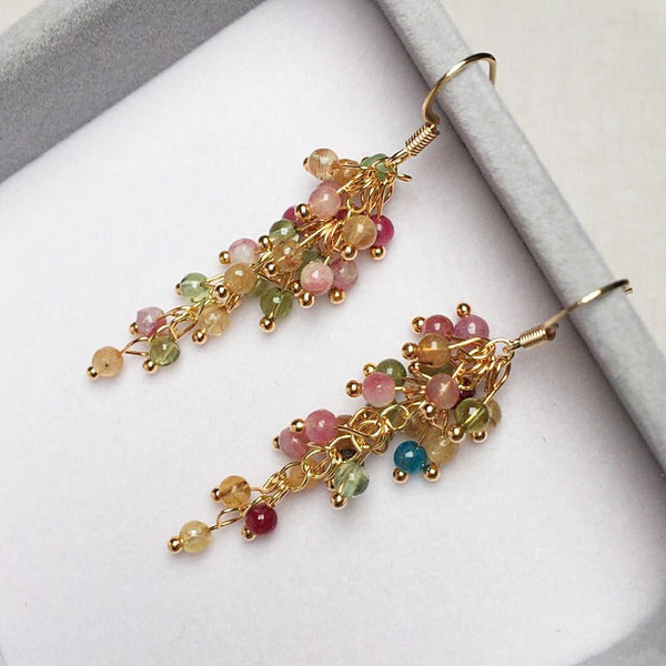 Earrings Womens Tourmaline Dangle Crystal Fashion Jewellery Accessories