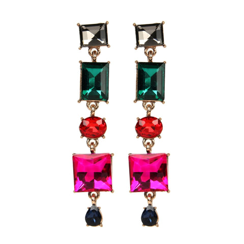 Earrings Elegant Socialite Geometric Irregular Sparkling Gemstone Diamond