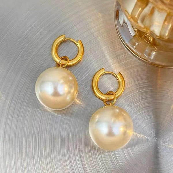 Earrings Retro Simple Pearl Girl High End Design Detachable European American Niche