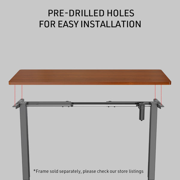 Standing Desks Fortia 120 X 60Cm Desktop Height Adjustable Electric Standing Walnut Style