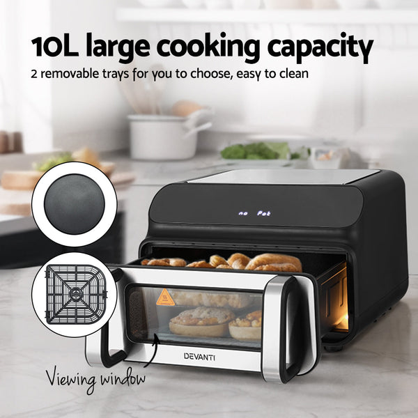 Air Fryers Devanti Air Fryer 10L Lcd Kitchen Oven