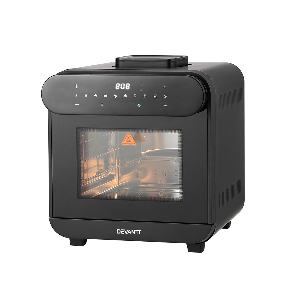 Air Fryers Devanti Steam Air Fryer Oven 15L W/ Lcd Touch 1600W