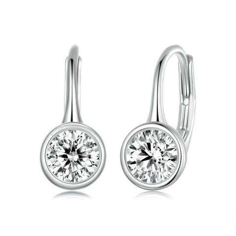 Earrings Silver Charm Classic Design Moissanite 925 Pure